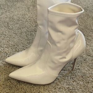 Gianvito Rossi Glossy White Heeled Boots